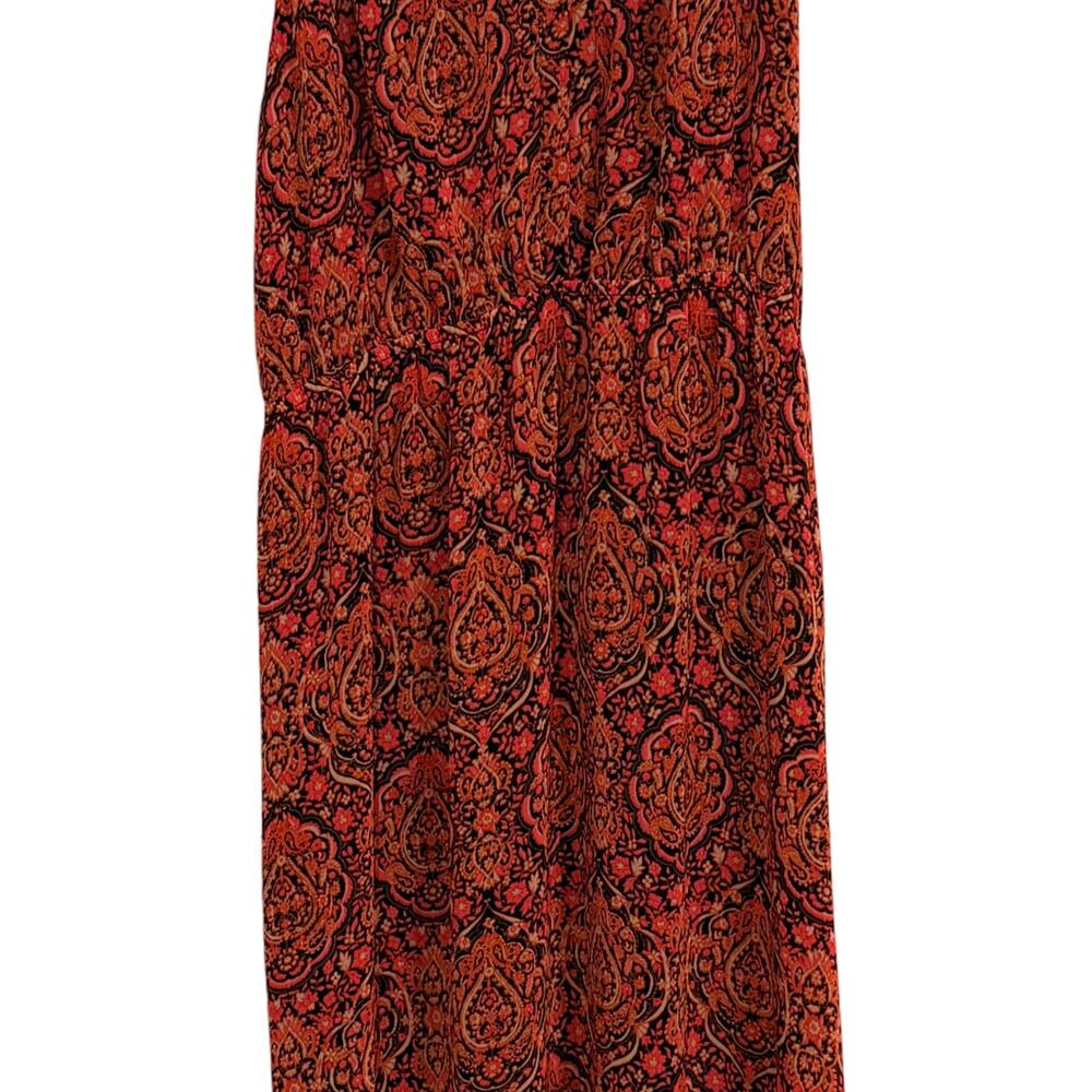 Lucky Brand Maxi Dress Medium Paisley Boho Spaghetti Strap Flowy Sundress NWT - Picture 5 of 8